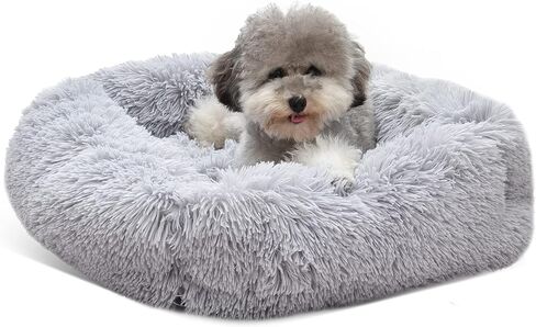 سرير جافينيا للقطط للقطط الداخلية، وسادة ناعمة طويلة من القطيفة مقاس 24 بوصة، سرير للحيوانات الأليفة قابل للغسل، سرير مربع مهدئ للتدفئة الذاتية للقطط والكلاب مضاد للانزلاق ومقاوم للماء (24 × 20 × 7 بوصة، رمادي) in Kuwait