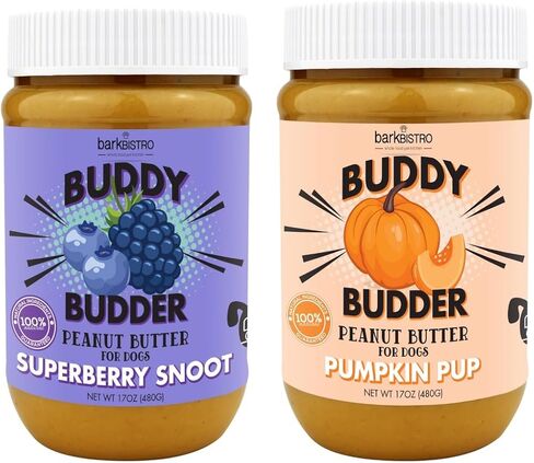BUDDY BUDDER, Ruff Ruff Raw, Natural Dog Peanut Butter, Dog TreatMade in USA, (17 oz Jars) in Saudi Arabia