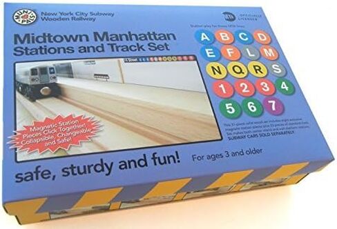 MUNI PALS Munipals New York City Bus Wooden Roadway Bus and Depot Set-Child Safe and Tested Wood Toy Busses in Saudi Arabia