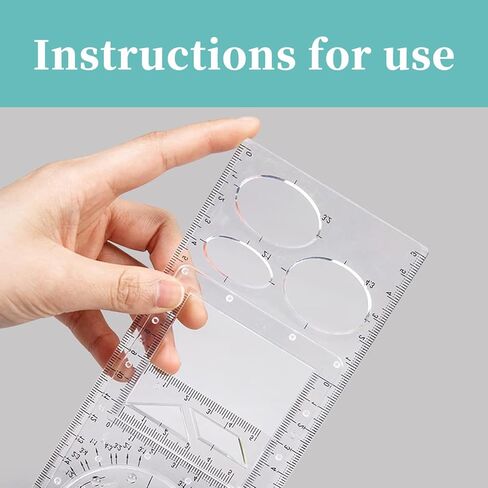 Zakrafo 4 Pcs Multifunctional Geometric Ruler,Math Measuring Rulers for Drawing and Art,Metric Ruler Drawing Tool for School Office Supplies and Building Supplies in Kuwait