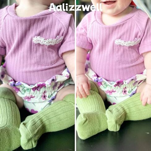 Aalizzwell Newborn Infant Baby Girls T-Shirt & Snap Closure Shorts Summer Outfit in Saudi Arabia