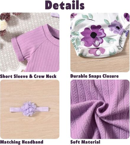 Aalizzwell Newborn Infant Baby Girls T-Shirt & Snap Closure Shorts Summer Outfit in Saudi Arabia