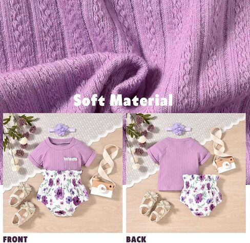 Aalizzwell Newborn Infant Baby Girls T-Shirt & Snap Closure Shorts Summer Outfit in Saudi Arabia