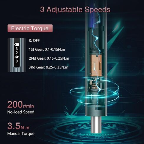 مفك براغي كهربائي لاسلكي من LOFICOPER، مجموعة مفك براغي دقيقة 52 في 1 قابلة لإعادة الشحن، مع قاعدة شحن، عزم دوران 3 تروس، شاشة عرض الطاقة، مصابيح عمل LED، لنظارات الهاتف المحمول in Kuwait