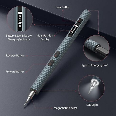 مفك براغي كهربائي لاسلكي من LOFICOPER، مجموعة مفك براغي دقيقة 52 في 1 قابلة لإعادة الشحن، مع قاعدة شحن، عزم دوران 3 تروس، شاشة عرض الطاقة، مصابيح عمل LED، لنظارات الهاتف المحمول in Kuwait