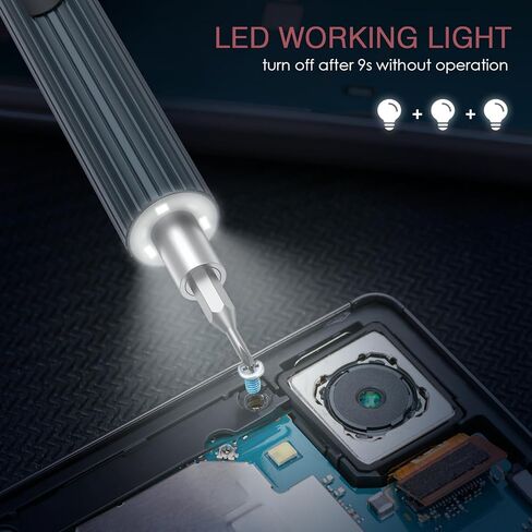 مفك براغي كهربائي لاسلكي من LOFICOPER، مجموعة مفك براغي دقيقة 52 في 1 قابلة لإعادة الشحن، مع قاعدة شحن، عزم دوران 3 تروس، شاشة عرض الطاقة، مصابيح عمل LED، لنظارات الهاتف المحمول in Kuwait