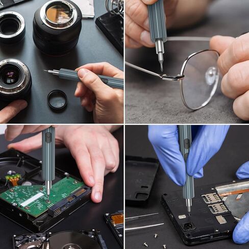 مفك براغي كهربائي لاسلكي من LOFICOPER، مجموعة مفك براغي دقيقة 52 في 1 قابلة لإعادة الشحن، مع قاعدة شحن، عزم دوران 3 تروس، شاشة عرض الطاقة، مصابيح عمل LED، لنظارات الهاتف المحمول in Kuwait