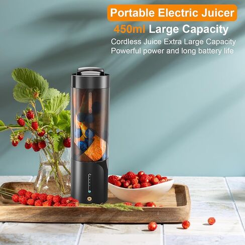 خلاط صغير محمول، آلات عصارة محمولة للخضروات والفواكه قابلة لإعادة الشحن عبر USB مع 6 شفرات وفرشاة تنظيف، خلاط محمول للمخفوقات والعصائر للمنزل والمكتب وصالة الألعاب الرياضية والسفر in Kuwait