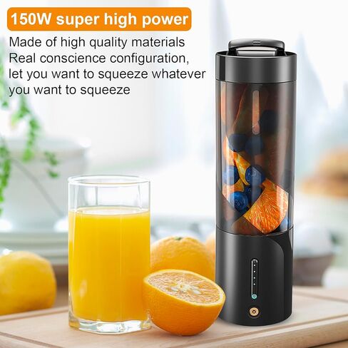 خلاط صغير محمول، آلات عصارة محمولة للخضروات والفواكه قابلة لإعادة الشحن عبر USB مع 6 شفرات وفرشاة تنظيف، خلاط محمول للمخفوقات والعصائر للمنزل والمكتب وصالة الألعاب الرياضية والسفر in Kuwait