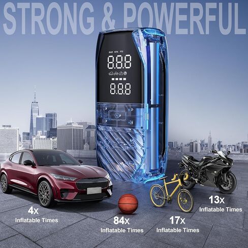 Convtoya Tire Inflator Portable Air Compressor 150 PSI Car Tire Air Pump, Electric Portable Tire Pump with Digital Pressure Gauge, 2X Fast Inflation for Car, Motorcycle, Bike, Ball in Saudi Arabia