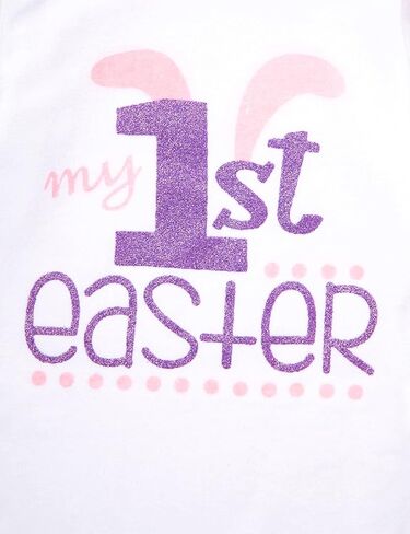 MIGU My First Easter Baby Girl Outfit Baby Girl Easter Outfit Long Sleeve Romper With Tutu Skirt 4Pcs Baby Easter Dress… in Saudi Arabia