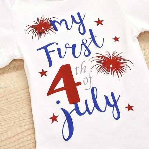 Xfglck Newborn Baby Girl 4th of July Outfits Short Sleeve Romper +Tutu Tulle Skirt + Headband Leg Warmer Independence Day Set in Saudi Arabia