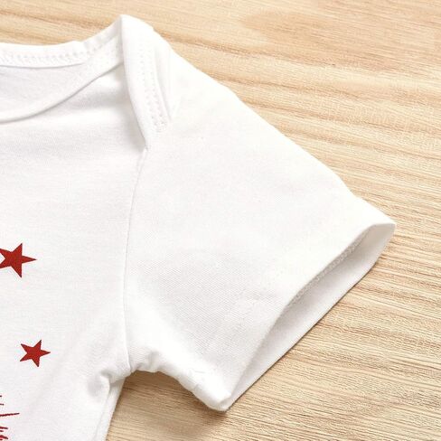 Xfglck Newborn Baby Girl 4th of July Outfits Short Sleeve Romper +Tutu Tulle Skirt + Headband Leg Warmer Independence Day Set in Saudi Arabia