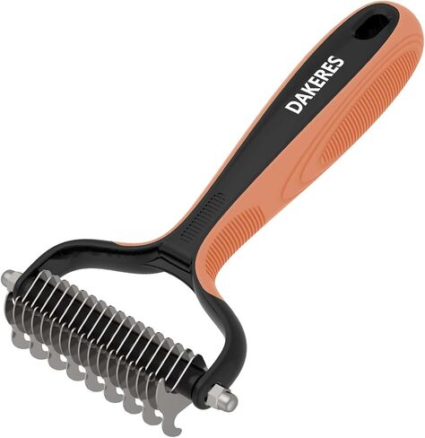 DAKERES Pet Supplies Cat brush for shedding - cat grooming brush, deshedding cat brush paired with self- cleaning cat litter box, essential for cats for Long matted Haired Pets,Orange in Kuwait
