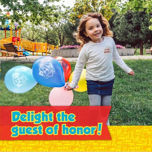 Paw Patrol Birthday Decorations | Serves 16 Guests | Paw Patrol Party Supplies | Balloons, Banner, Tablecloth, Dinner & Cake Plates, Napkins, Button in Saudi Arabia