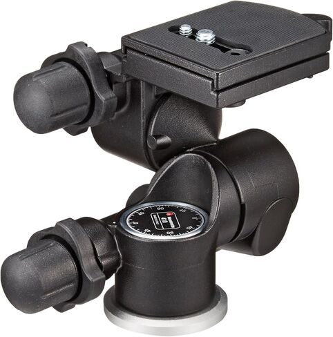 مانفروتو جونيور Geared Head (410) و055 حامل ثلاثي من الألومنيوم ثلاثي الأقسام مع عمود أفقي (MT055XPRO3)، أسود in Saudi Arabia
