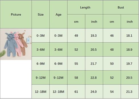Ursobutegl Newborn Baby Boy Girl Romper Easter Outfits Bunny Ear Hoodie Button onesie Bodysuits Jumpsuit Overall Rabbit Hat in Kuwait