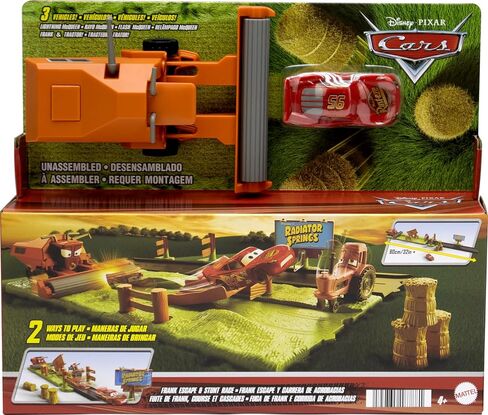 Mattel Disney and Pixar Cars Playset with 3 Toy Vehicles & 2 Ways to Play, Frank Escape & Stunt Race Playset Includes Lightning McQueen in Saudi Arabia