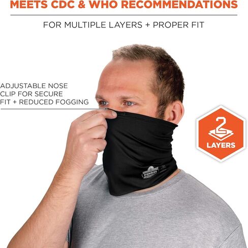 Ergodyne Chill Its 6489 Cooling Neck Gaiter or Face Covering, Two Layers, Adjustable Nose Clip for Secure Fit in Saudi Arabia