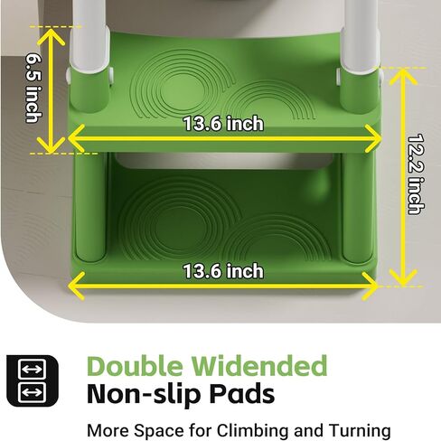 AKIMRABY Potty Training Seat with Step Stool, Upgraded 2 in 1 Potty Training Toilet for Boys Girls, 3" Splash Guard, Anti-Slip Pads, Adjustable Height, Collapsible Toddler Toilet Seat with Steps in Kuwait