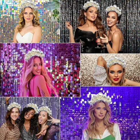 Newmemo ديسكو الكرة عقال الفضة ديسكو عقال خمر ديسكو زي أغطية الرأس ديسكو الكرة رئيس Boppers 70s عصابات مرآة الكرة عقال اكسسوارات الشعر للنساء فتاة ديسكو حزب Bday ديكور NYE in Kuwait