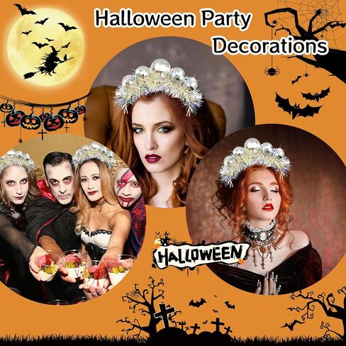 Newmemo ديسكو الكرة عقال الفضة ديسكو عقال خمر ديسكو زي أغطية الرأس ديسكو الكرة رئيس Boppers 70s عصابات مرآة الكرة عقال اكسسوارات الشعر للنساء فتاة ديسكو حزب Bday ديكور NYE in Kuwait