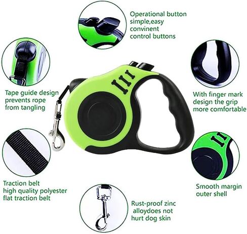 مقود الحيوانات الأليفة القابل للسحب والقابل للتعديل للمشي في الهواء الطلق، مقود المشي للحيوانات الأليفة شديد التحمل للكلاب أو القطط الصغيرة والمتوسطة والكبيرة حتى 110 رطل، فرامل بيد واحدة وفتح، مقود طويل قابل للسحب (أزرق، 16 قدم) in Kuwait