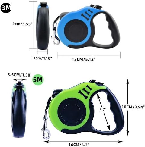 مقود الحيوانات الأليفة القابل للسحب والقابل للتعديل للمشي في الهواء الطلق، مقود المشي للحيوانات الأليفة شديد التحمل للكلاب أو القطط الصغيرة والمتوسطة والكبيرة حتى 110 رطل، فرامل بيد واحدة وفتح، مقود طويل قابل للسحب (أزرق، 16 قدم) in Kuwait