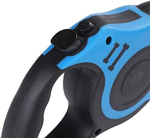 مقود الحيوانات الأليفة القابل للسحب والقابل للتعديل للمشي في الهواء الطلق، مقود المشي للحيوانات الأليفة شديد التحمل للكلاب أو القطط الصغيرة والمتوسطة والكبيرة حتى 110 رطل، فرامل بيد واحدة وفتح، مقود طويل قابل للسحب (أزرق، 16 قدم) in Kuwait