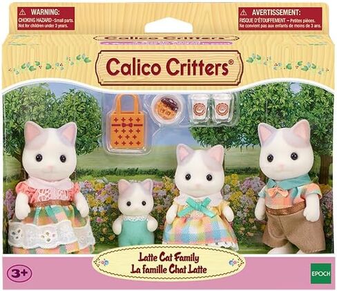 Calico Critters Latte Cat Family - Set of 4 Collectible Doll Figures for Ages 3+ in Kuwait