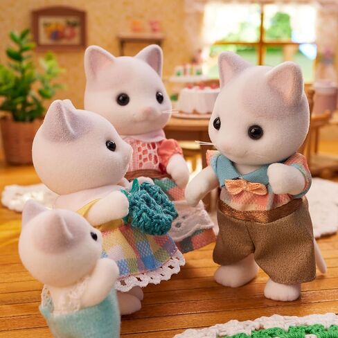 Calico Critters Latte Cat Family - Set of 4 Collectible Doll Figures for Ages 3+ in Kuwait
