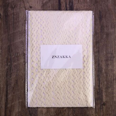 ZNZAKKA Rick Rack Trim قطن موجة منحنية شريط دانتيل بيج لحرف الخياطة، تغليف الهدايا لتزيين المنزل والزفاف (6 ياردات، 0.4 بوصة) in Saudi Arabia