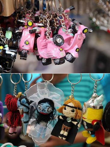 مجموعة حلقات سلسلة المفاتيح، 50 قطعة من حلقات سلسلة المفاتيح مع حلقات القفز ودبابيس العين اللولبية السائبة للراتنج، والحرف اليدوية وصناعة نتائج المجوهرات، فضية in Kuwait