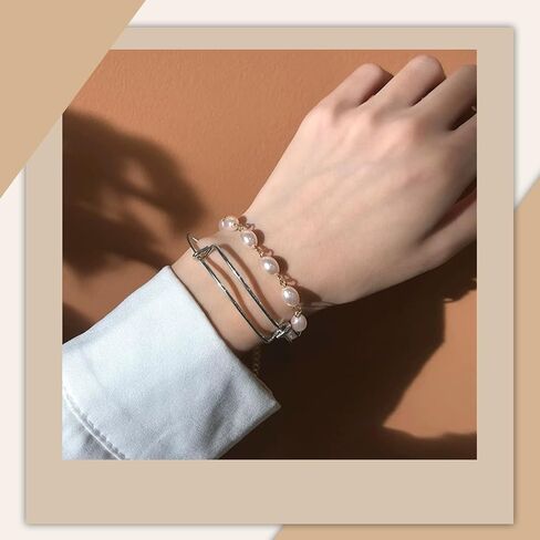 Silver Expandable Bangle Bracelets Adjustable, Wire Blank Bracelets Blank Stainless Steel Blank Bangles Set for Jewelry Making Charms(20PCS) in Kuwait