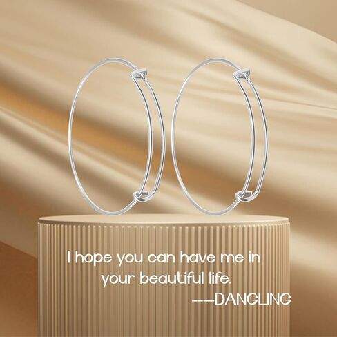 Silver Expandable Bangle Bracelets Adjustable, Wire Blank Bracelets Blank Stainless Steel Blank Bangles Set for Jewelry Making Charms(20PCS) in Kuwait