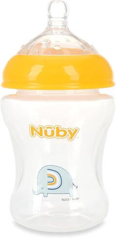 Nuby 3-Pack Infant Feeding Bottles with Slow Flow Breast Size Silicone Nipple: 0+ Months, 8oz, 3 Pack Set: Delicate Llama, Snail, Unicorn Prints in Saudi Arabia