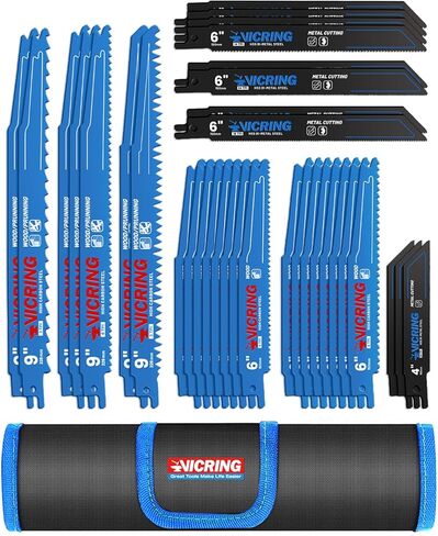 34 قطعة من شفرات المنشار الترددية مجموعة شفرات المنشار لتقليم قطع الخشب المعدني مع شفرات المنشار في الحقيبة المنظمة in Kuwait