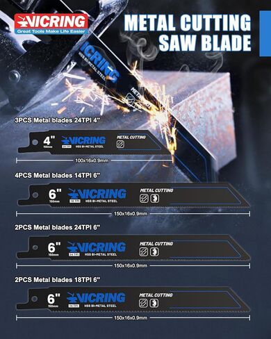 34 قطعة من شفرات المنشار الترددية مجموعة شفرات المنشار لتقليم قطع الخشب المعدني مع شفرات المنشار في الحقيبة المنظمة in Kuwait
