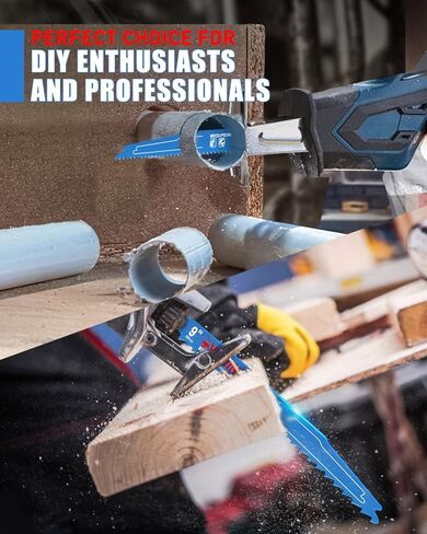 34 قطعة من شفرات المنشار الترددية مجموعة شفرات المنشار لتقليم قطع الخشب المعدني مع شفرات المنشار في الحقيبة المنظمة in Kuwait