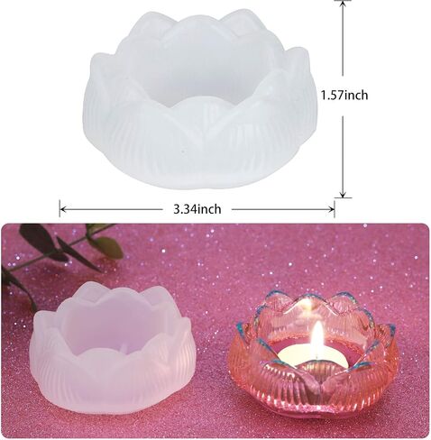 قالب راتنج حامل شموع اللوتس، قوالب صب راتنجات الإيبوكسي شمعدان، قالب سيليكون إيبوكسي للاستخدام المنزلي، كوب المجوهرات، حامل ضوء الشاي، حامل الشموع in Kuwait