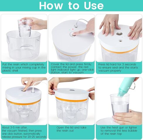 مزيل فقاعات الراتنج، غرفة تفريغ الإيبوكسي، لصنع قوالب الراتنج والسيليكون، إزالة الفقاعات بسرعة في 5 دقائق in Kuwait