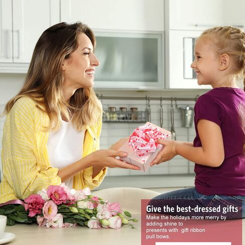 Syhood 20 Pack Pull Bows Mothers Day Gift Wrapping Pull Bows Red Pink Heart Gift Bow Ribbon Pull Bows Large for Present, Florist, Bouquet, Basket, Wine Bottles Mom Grandma Gift Decorations in Saudi Arabia