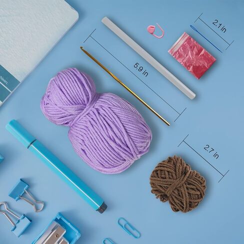 طقم كروشيه للمبتدئين، قطعتان من مجموعة الكروشيه للمبتدئين العصارة للبالغين، طقم حياكة كروشيه مع دروس فيديو خطوة بخطوة in Kuwait