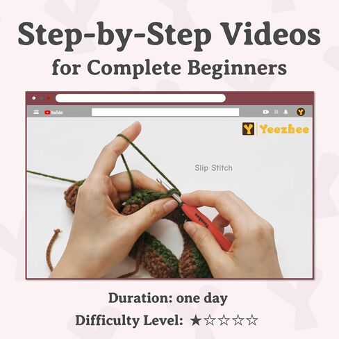 Crochet Kit for Beginners, Crochet Hat Starter Kit with Step-by-Step Video Tutorials, Cat Beanie Knitting Kit Including Yarn, Crochet Hook (Hippotigris) in Saudi Arabia