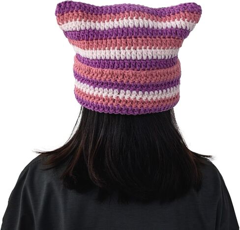 Crochet Kit for Beginners, Crochet Hat Starter Kit with Step-by-Step Video Tutorials, Cat Beanie Knitting Kit Including Yarn, Crochet Hook (Hippotigris) in Saudi Arabia