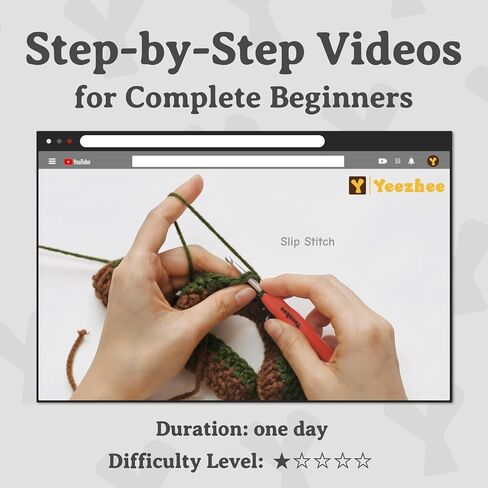 Crochet Kit for Beginners, Crochet Hat Starter Kit with Step-by-Step Video Tutorials, Cat Beanie Knitting Kit Including Yarn, Crochet Hook (Hippotigris) in Saudi Arabia