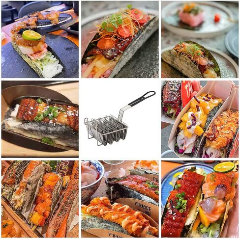 Taco Basket for Frying, Holds 4/6 Shells Deep Fryer Taco Shell Holder Basket Taco Fry Basket with Grip Handle in Kuwait