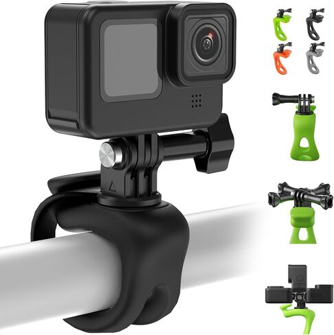 TELESIN Camera 360 Strap Mount Flexible Wrap Band Bike Motorcycle Handlebar Tube Roll Bar Stick Pole Ski Holder Accessories for GoPro Max Hero 12 11 10 9 Insta360 Ace Pro X3 DJI Action 3 4 Osmo Pocket in Saudi Arabia