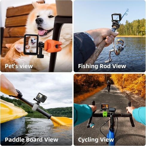 TELESIN Camera 360 Strap Mount Flexible Wrap Band Bike Motorcycle Handlebar Tube Roll Bar Stick Pole Ski Holder Accessories for GoPro Max Hero 12 11 10 9 Insta360 Ace Pro X3 DJI Action 3 4 Osmo Pocket in Saudi Arabia