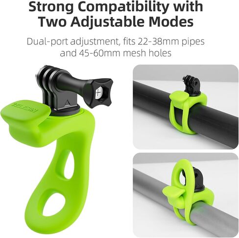 TELESIN Camera 360 Strap Mount Flexible Wrap Band Bike Motorcycle Handlebar Tube Roll Bar Stick Pole Ski Holder Accessories for GoPro Max Hero 12 11 10 9 Insta360 Ace Pro X3 DJI Action 3 4 Osmo Pocket in Saudi Arabia